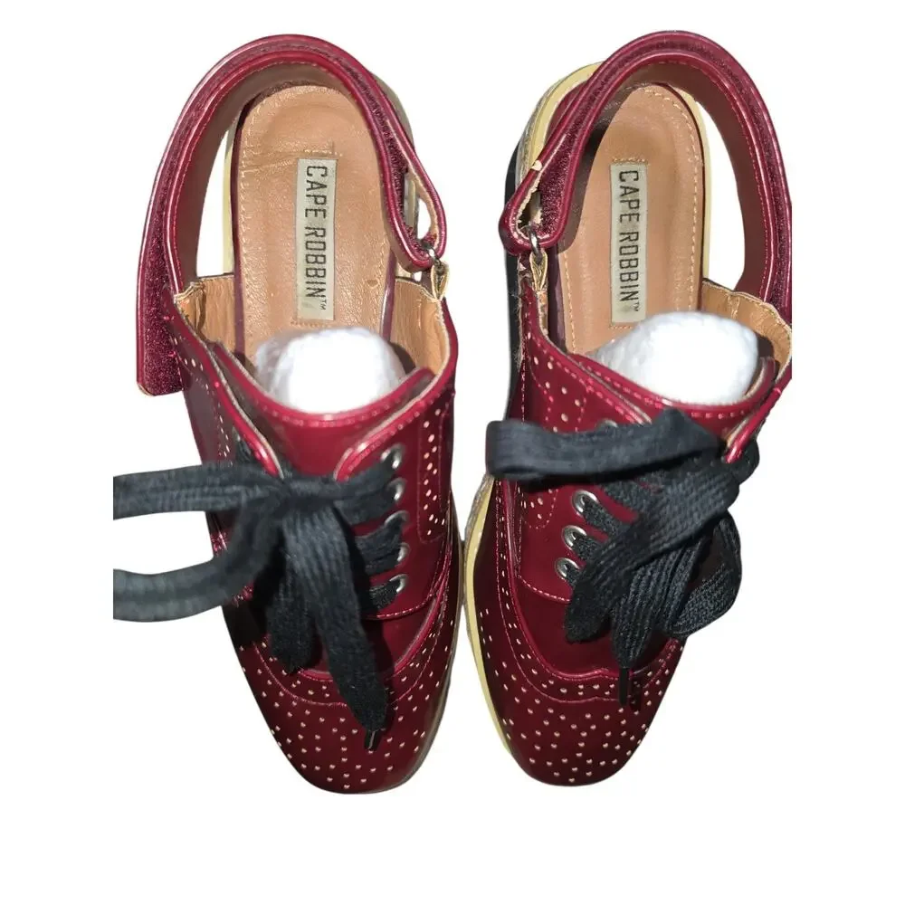 Cape Robbin Milly-1 Red Platform Oxford Slingback Shoes Womens 7